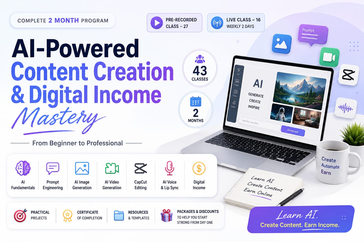 AI Powered Content Creation & Digital Income Mastery Course