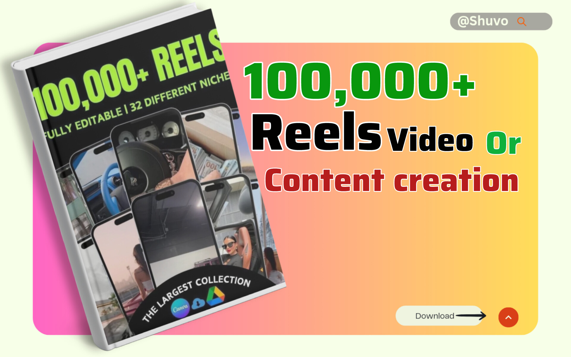 100,000+ Viral Reels Bundle – Fully Editable | 32 Niches | 4K HD | Canva Templates