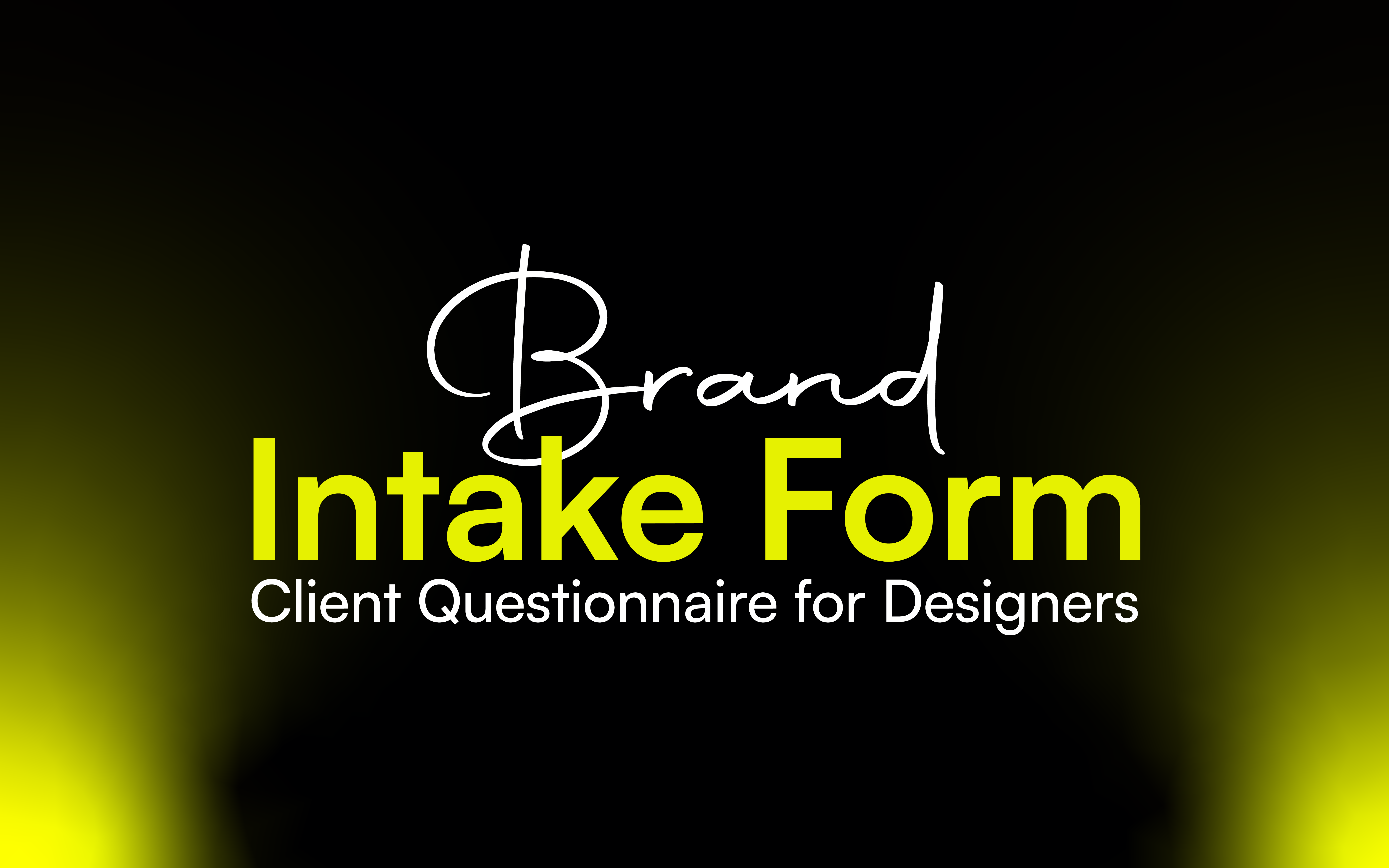 Brand Intake Form – Client Questionnaire for Designers & Agencies