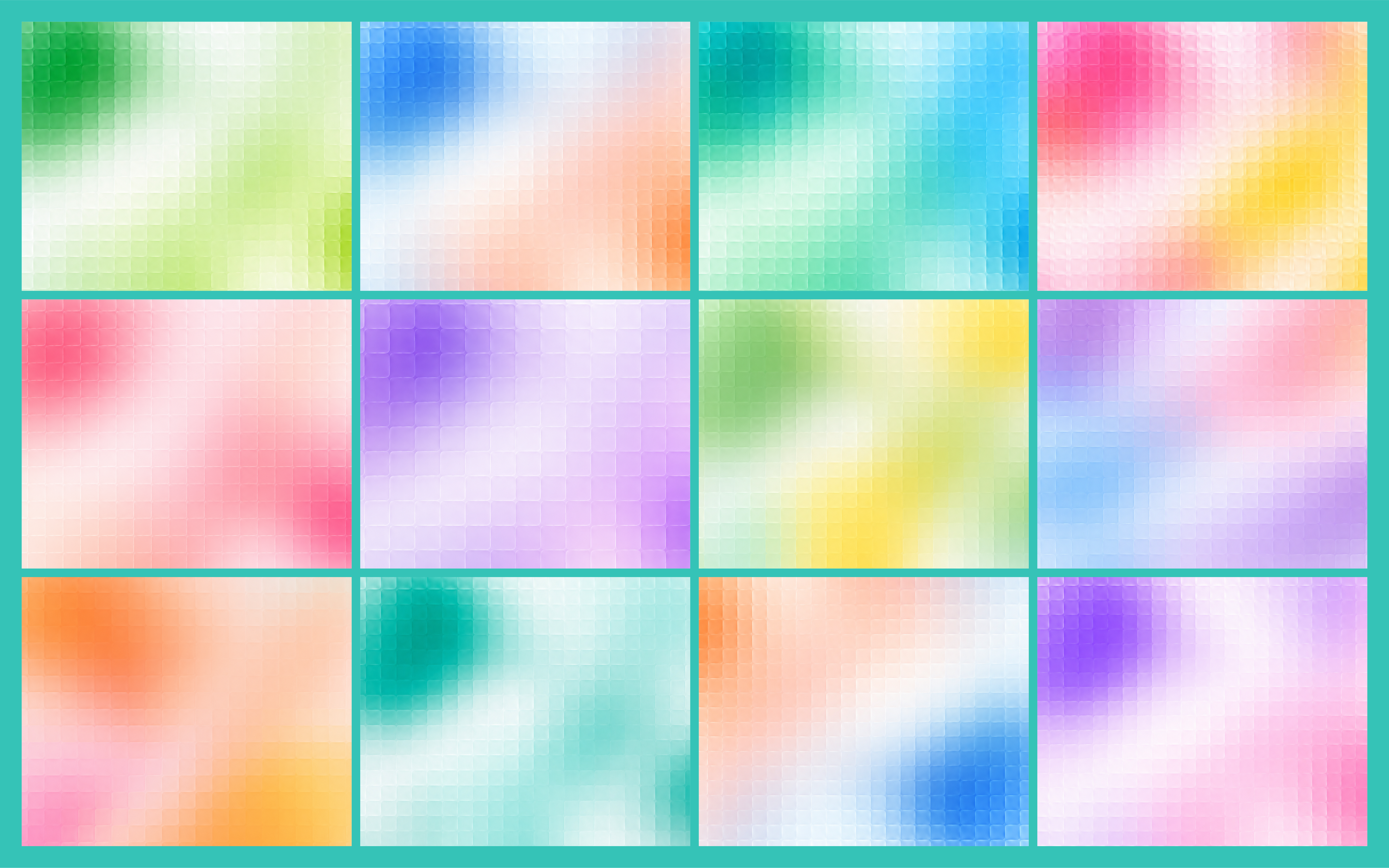 11 Premium Glass Square Gradient Backgrounds Bundle