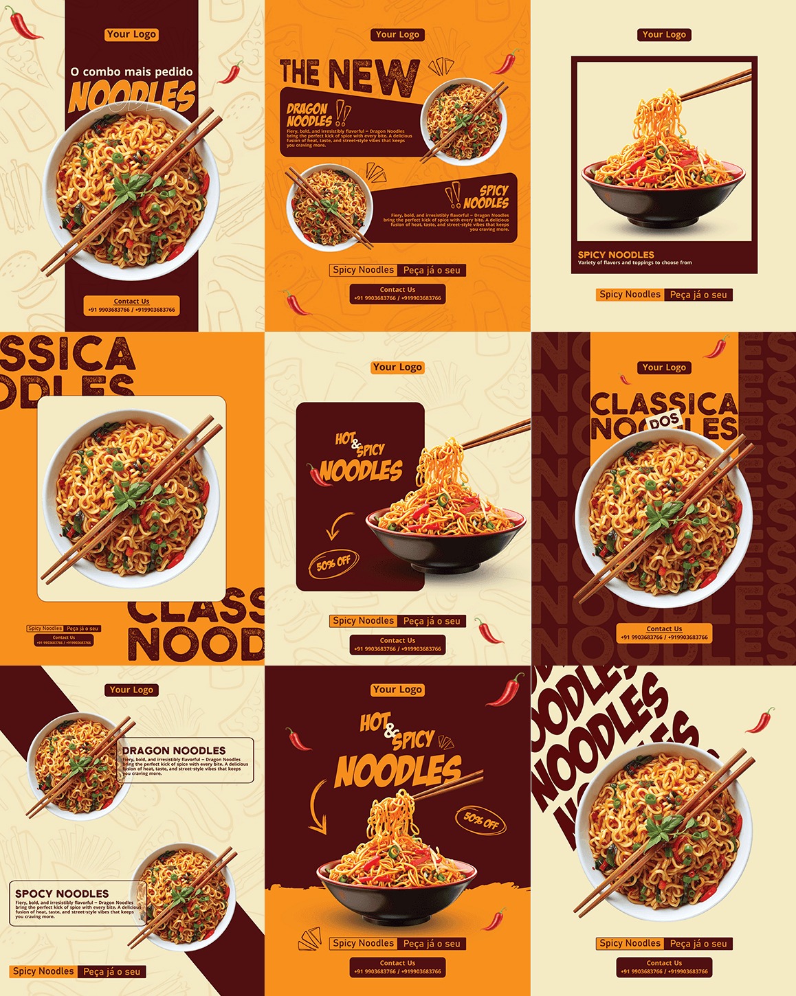 Burger Restaurant Social Media Templates | Fast Food Promo Pack