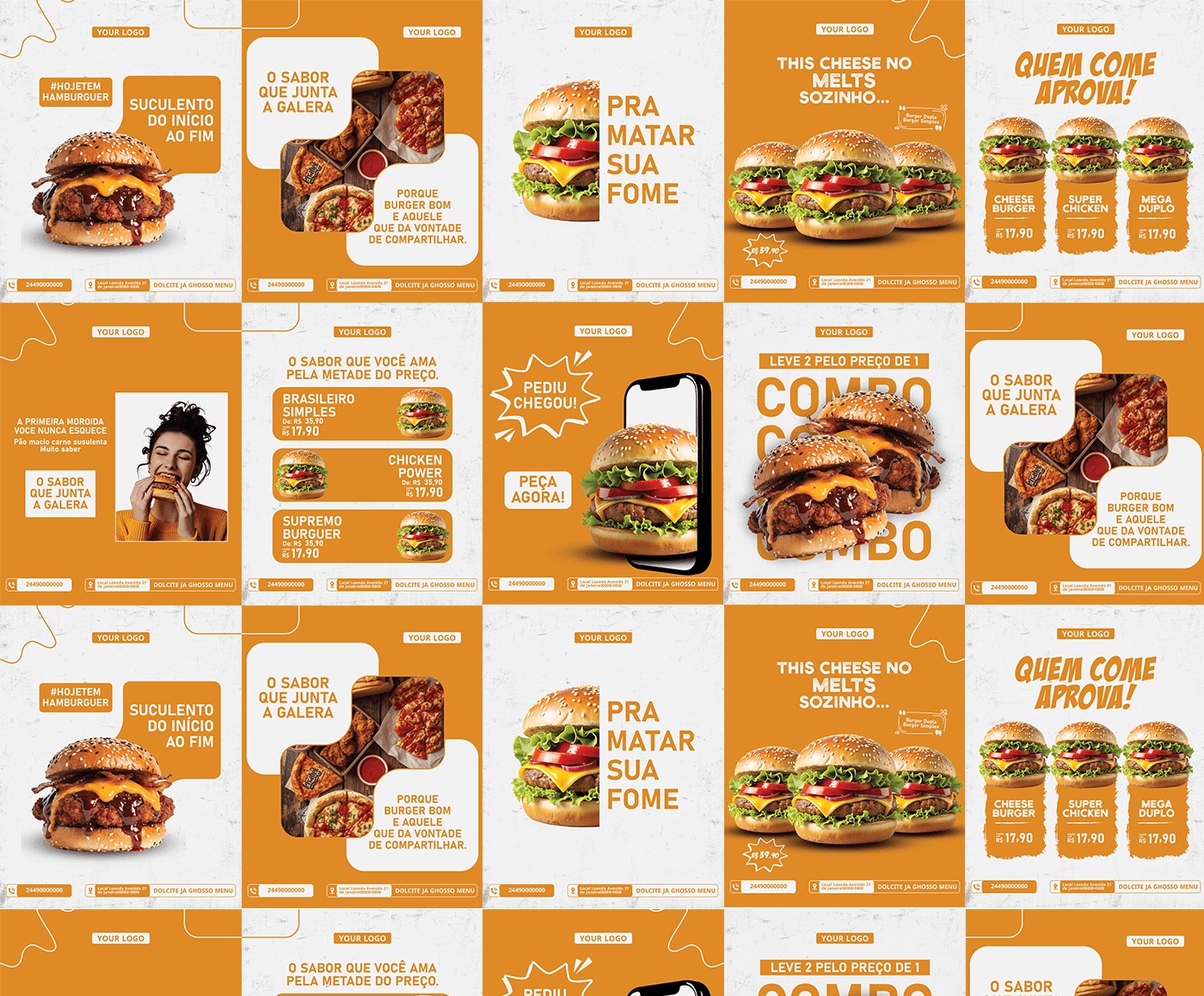 Burger Restaurant Social Media Templates | Fast Food Promo Pack
