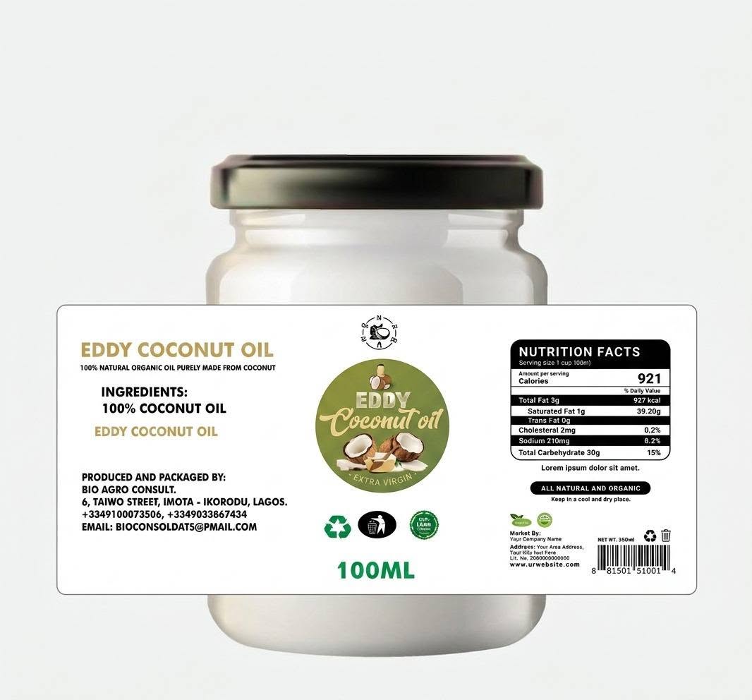 Coconut Oil Product Label Design
