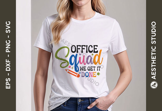 School Office Squad Typography Design | Fun School Staff Quote Vector for T Shirt, Office Team & Education