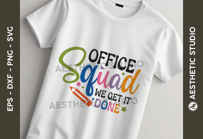School Office Squad Typography Design | Fun School Staff Quote Vector for T Shirt, Office Team & Education