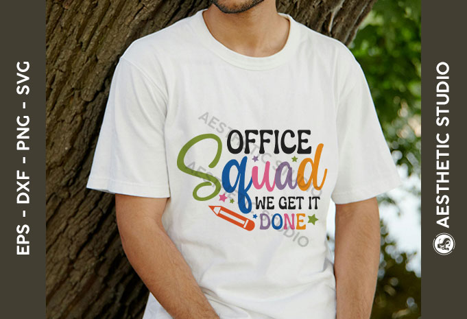 School Office Squad Typography Design | Fun School Staff Quote Vector for T Shirt, Office Team & Education