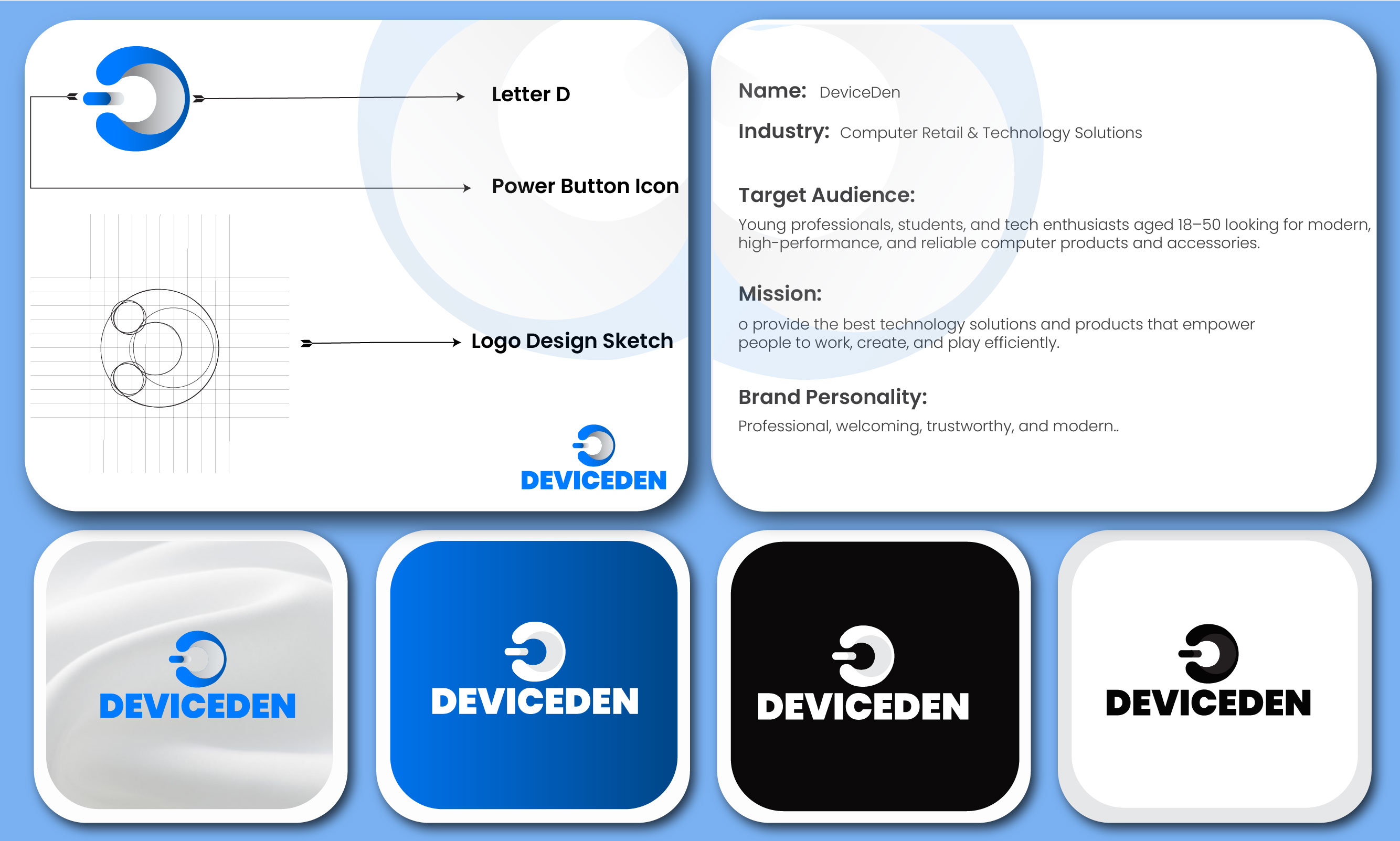 Logo Design Template In Device Den  See My Portfolio & Buy Now