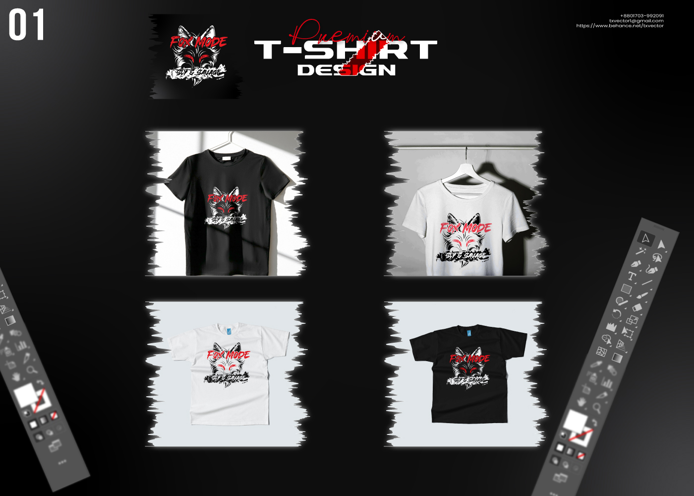PREMIUM STREETWEAR T-SHIRT DESIGN BUNDLE – 4 UNIQUE GRAPHICS