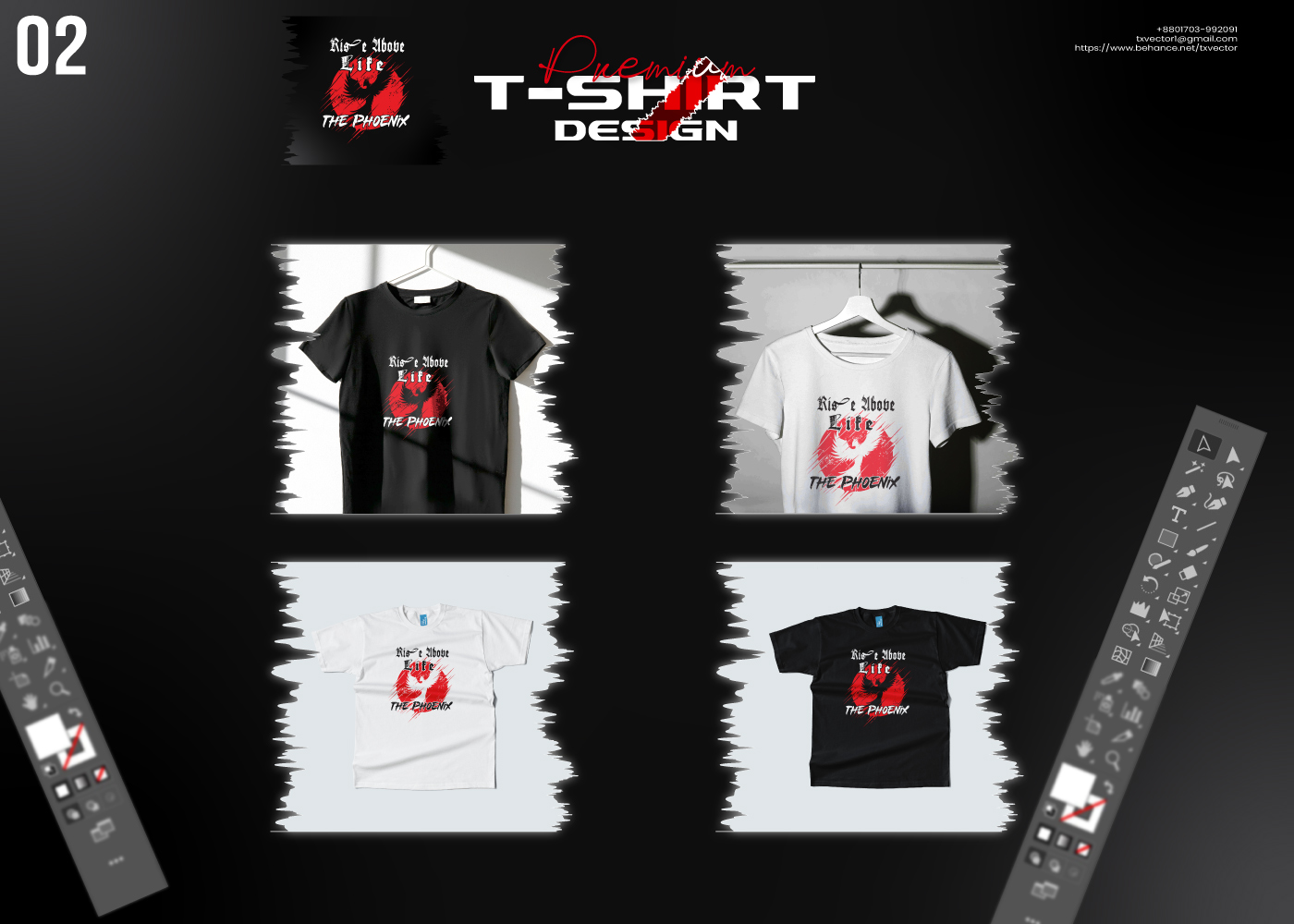 PREMIUM STREETWEAR T-SHIRT DESIGN BUNDLE – 4 UNIQUE GRAPHICS