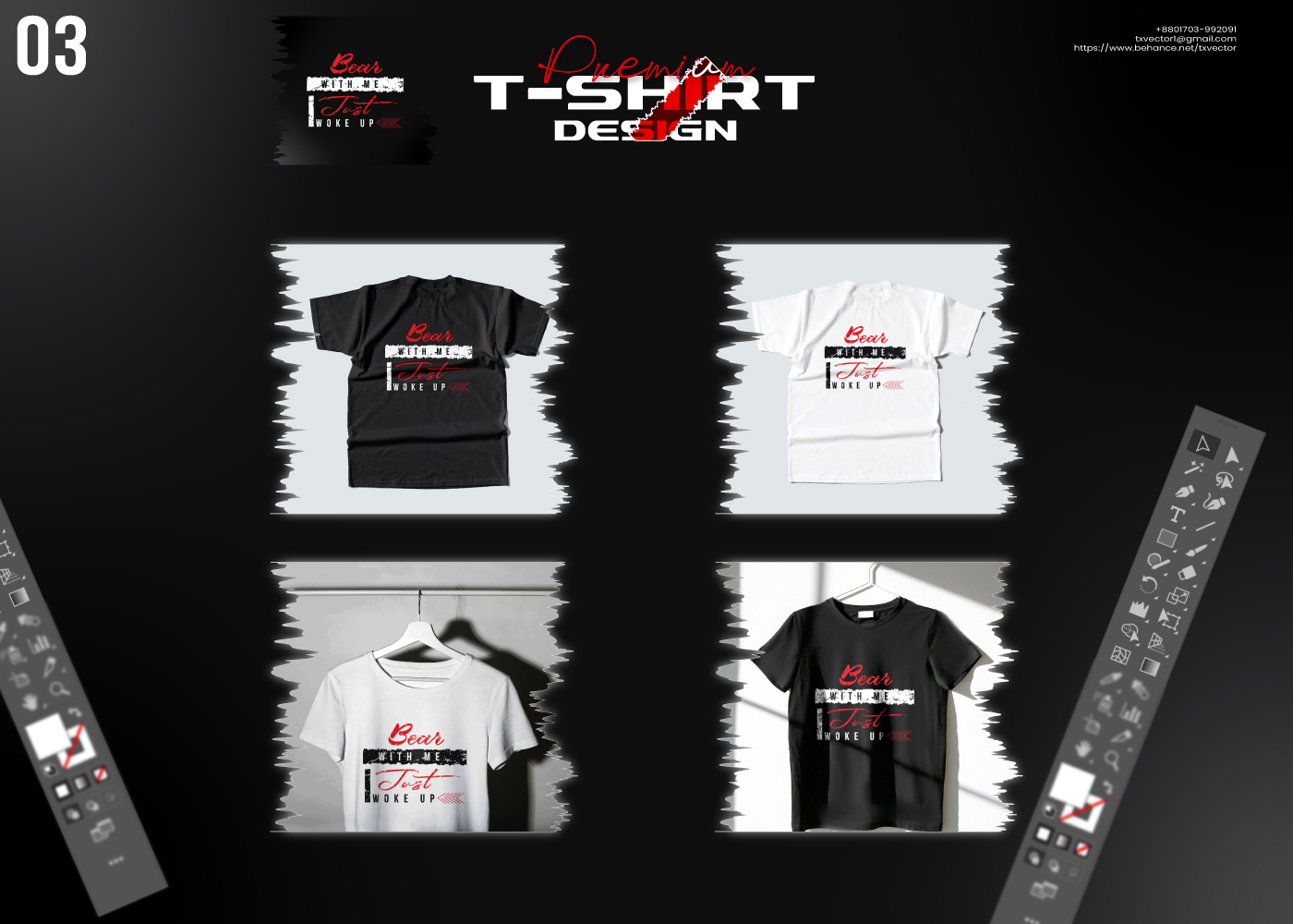 PREMIUM STREETWEAR T-SHIRT DESIGN BUNDLE – 4 UNIQUE GRAPHICS