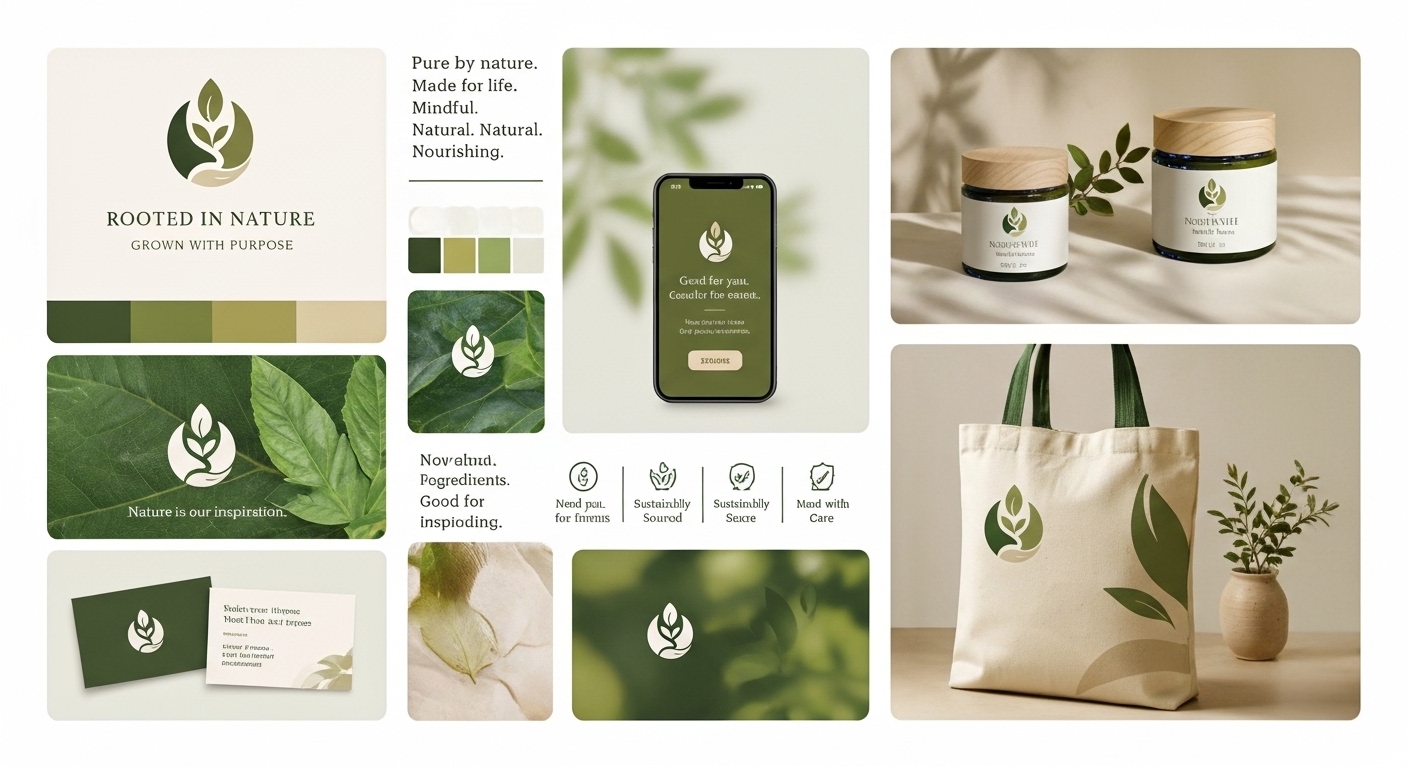 Organic Nature Logo & Brand Identity Template | Eco Skincare & Wellness Logo Design