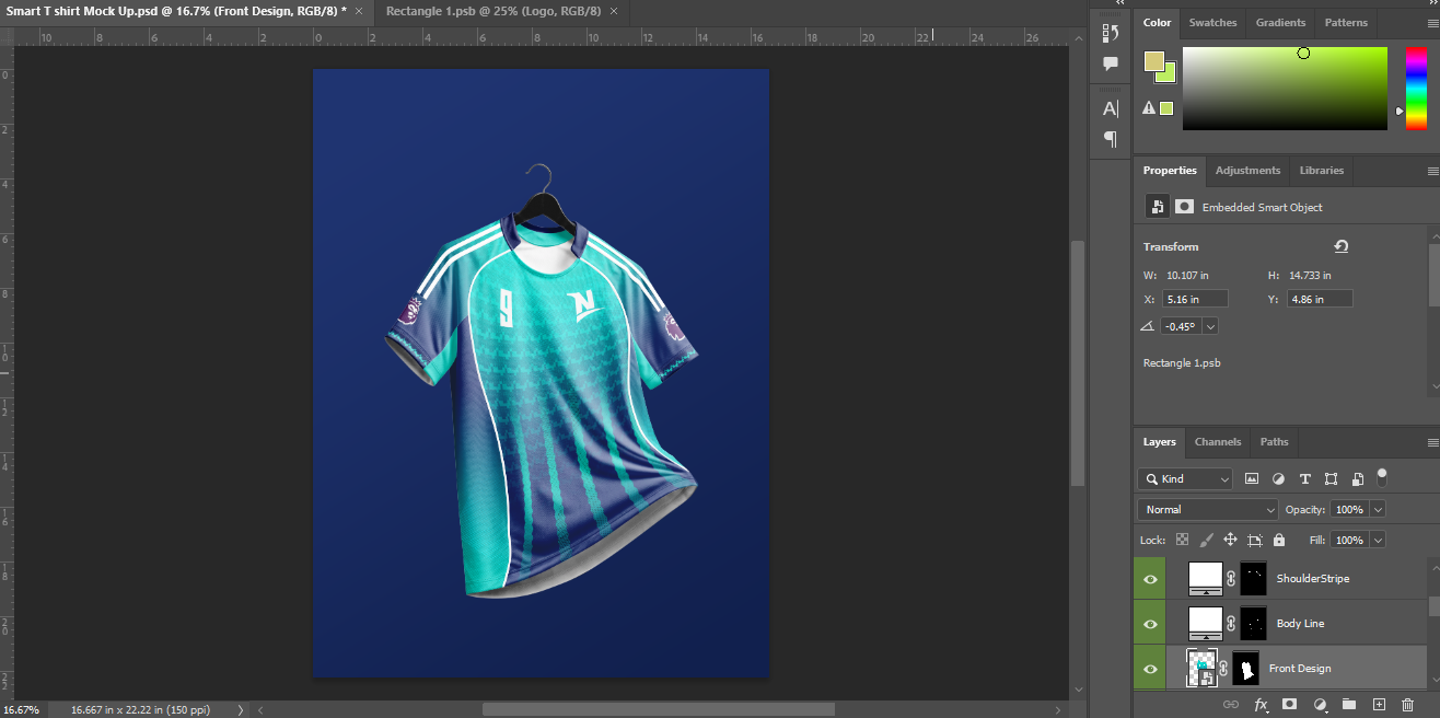 Smart Sports Jersey Mockup – Fully Customizable Photoshop PSD