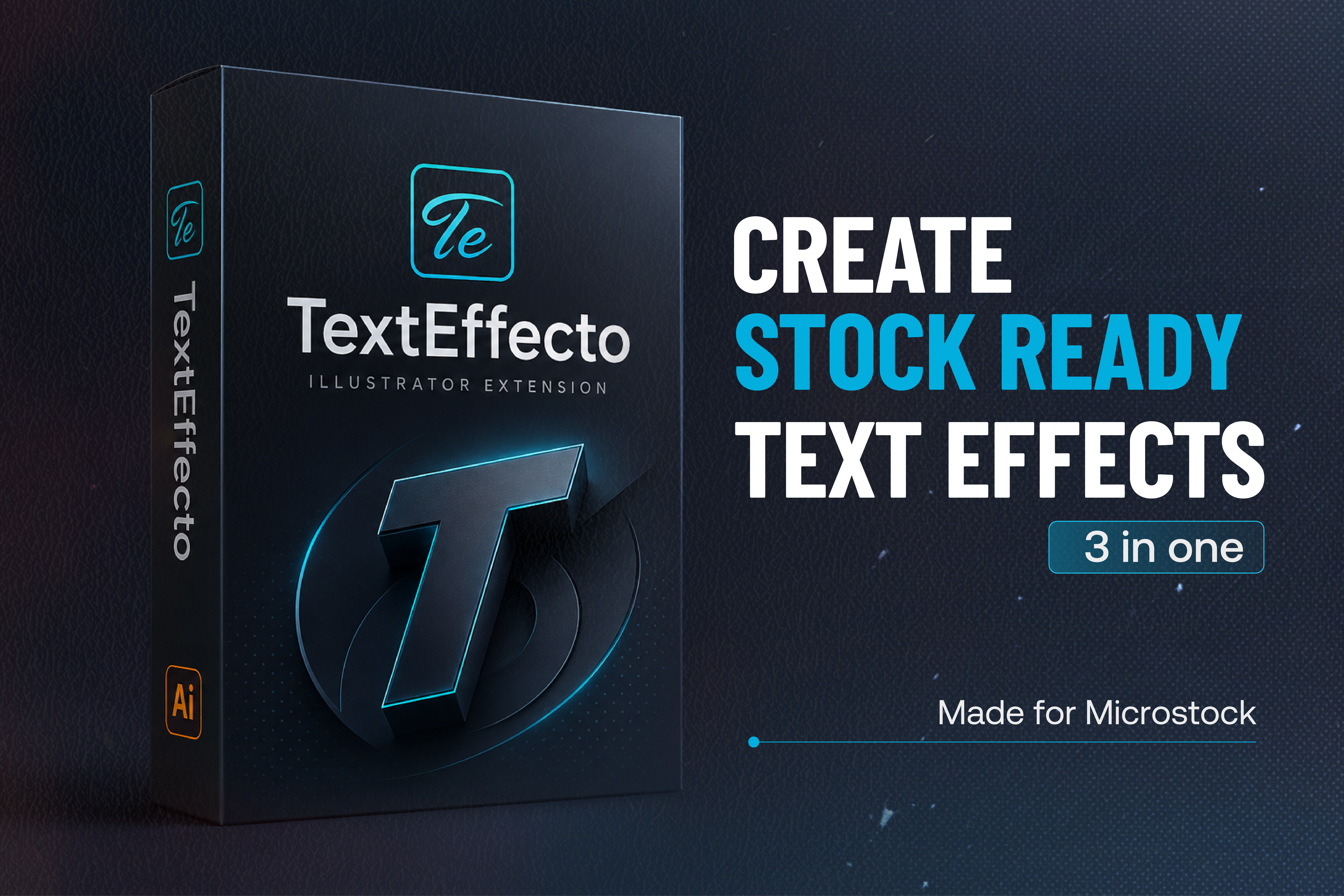 TextEffecto Adobe Illustrator Extension | 3 in 1 Text Effect Generator for Microstockers