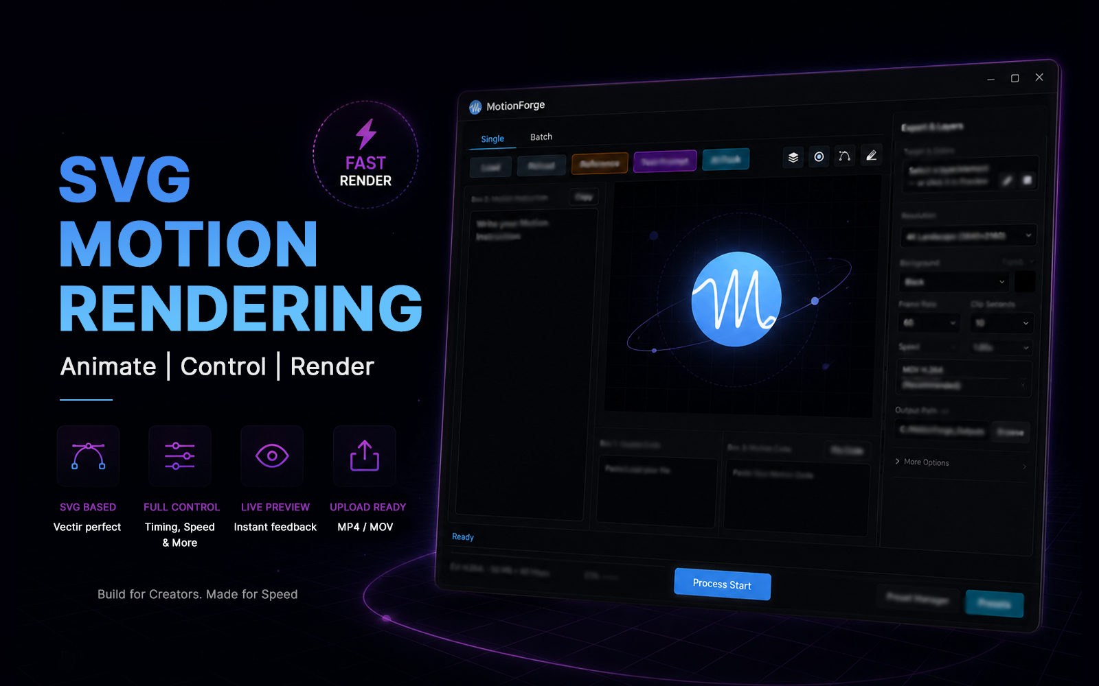 Motionforge Pro svg motion rendering software