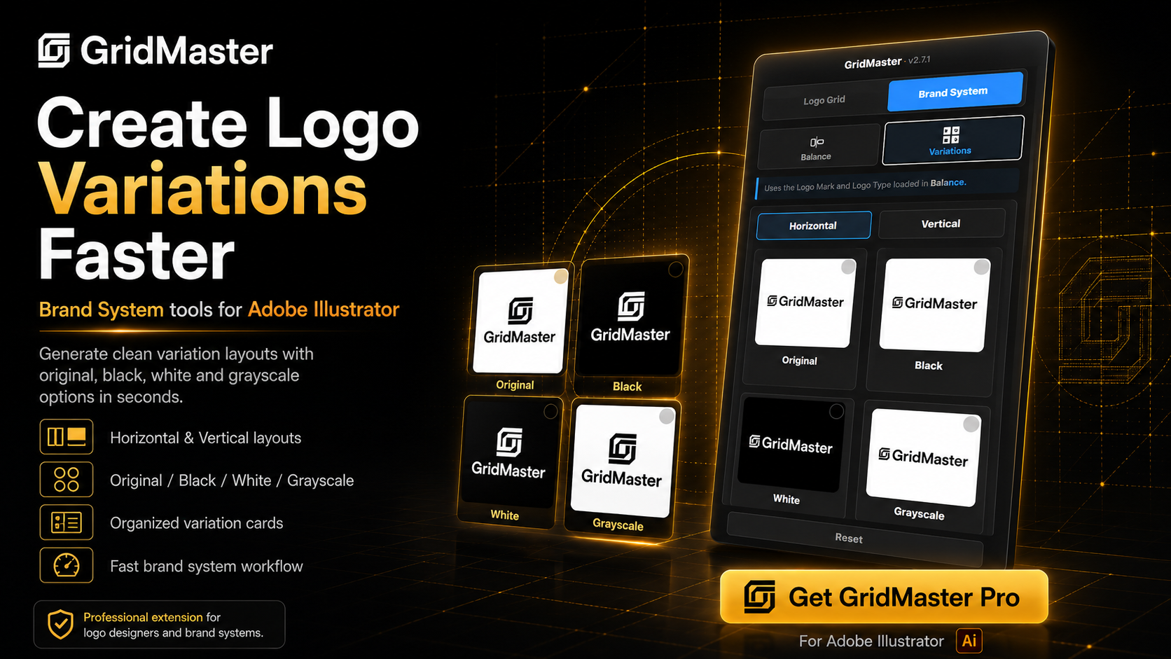 GridMaster Pro – Adobe Illustrator Logo Grid Generator
