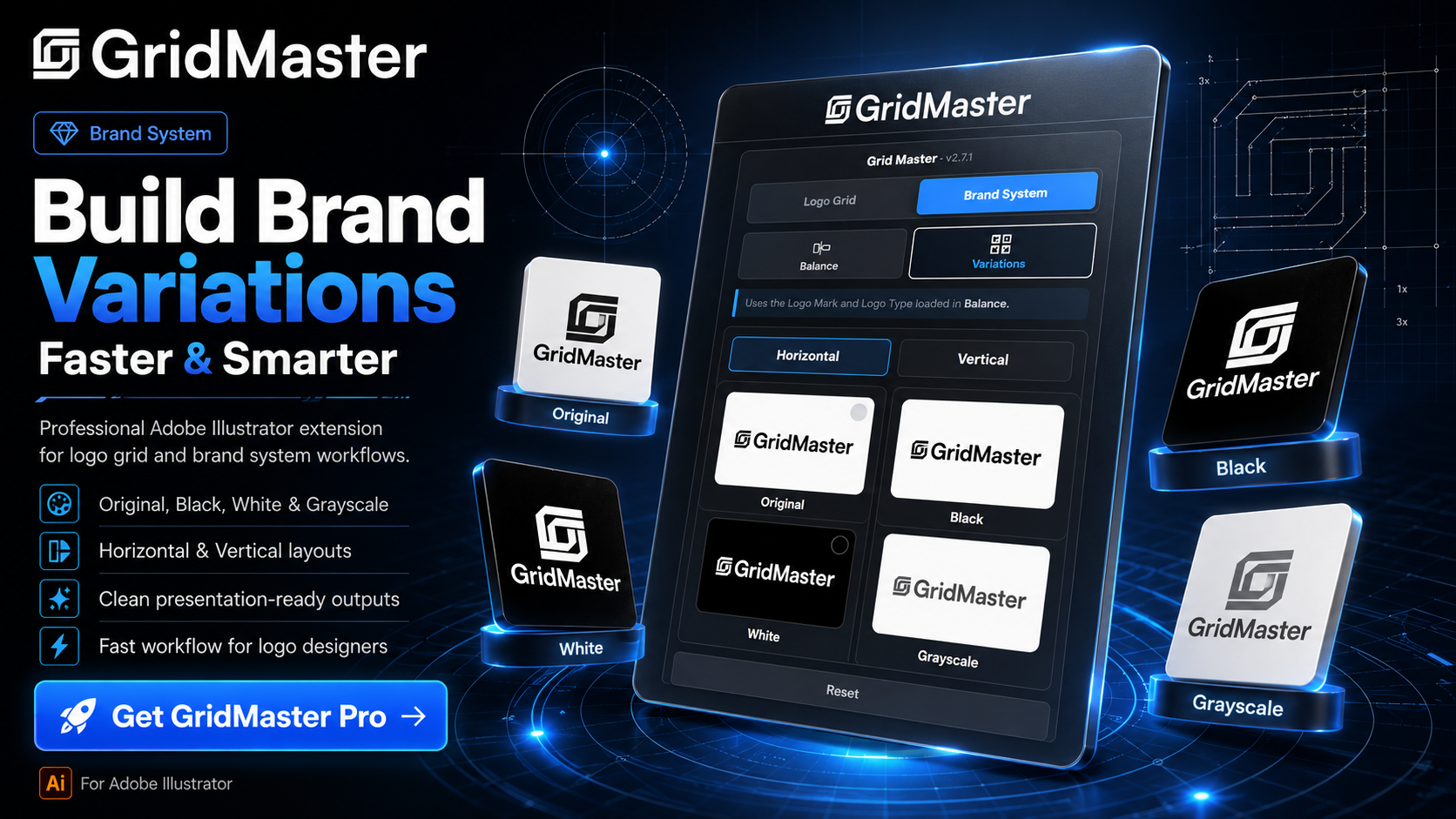 GridMaster Pro – Adobe Illustrator Logo Grid Generator
