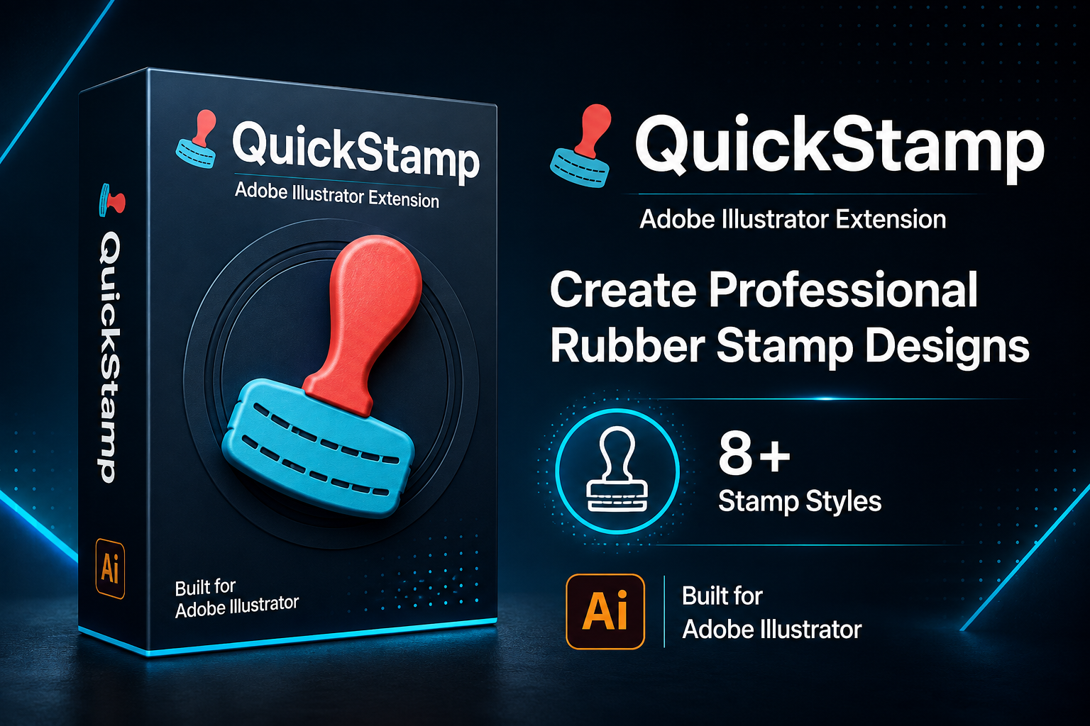 QuickStamp Adobe Illustrator Extension | Batch Rubber Stamp Generator for Microstockers